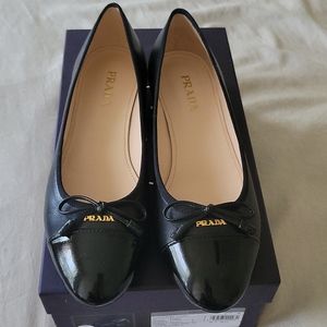 Prada leather ballet flat Size 38  new with box